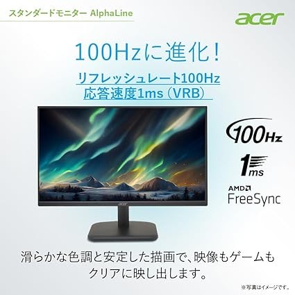 Acer Japan Acer Standard Monitor, 27-inch IPS Full HD, 100Hz, 1ms, Speaker, Headphone Terminal, HDMI 1.4, AMD FreeSync EK271Ebmix