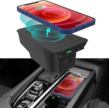 CarQiWireless Wireless Charger for Volvo XC90 S90 V90 XC60 V60 S60 2024 2023 2017-2021 2022, Wireless Phone Charging Pad for Volvo Accessories 2018 2019 2020