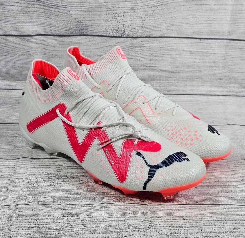 Puma Future Ultimate FGAG White Pink Soccer Cleats 107355-01 Men's Size 13