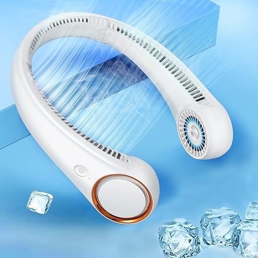 Neck Fan, 2024 New Neck Fan, Portable Fan, Bladeless, 16 Hours of Continuous Usage, 3 Levels of Air Flow Adjustment, Handsfree, 4,000 mAh, Large Capacity, USB Rechargeable, Silent, Lightweight, Easy